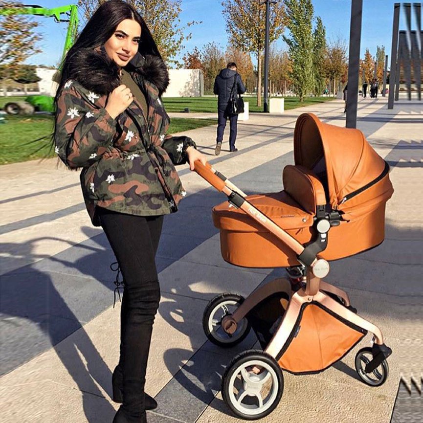 Baby Stroller 3 in 1,Hot Mom travel system High Land-scape stroller with bassinet in 2020 Folding Carriage for Newborns baby,F22