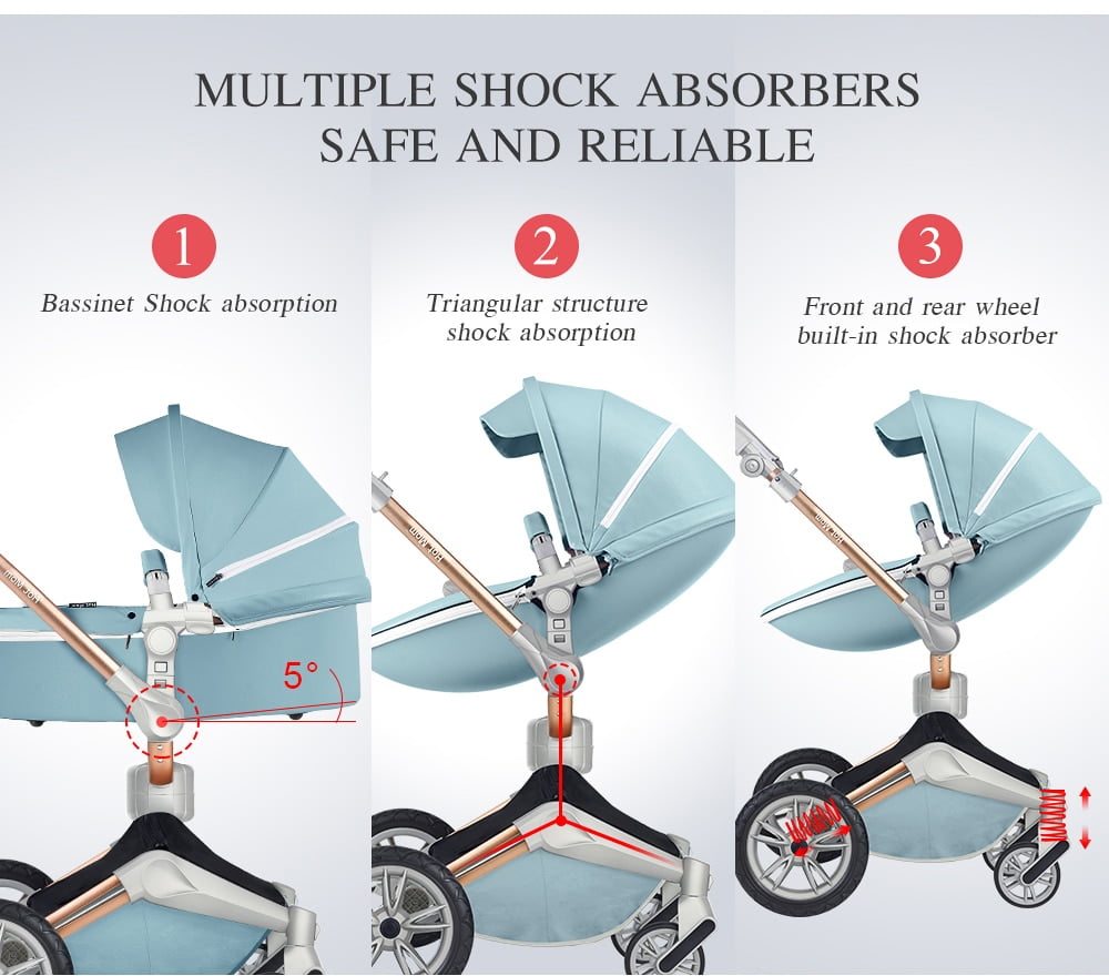 Hot Mom Baby Stroller 3 in 1 travel system with bassinet and car seat，360° Rotation Function children stroller,Luxury Pram F023