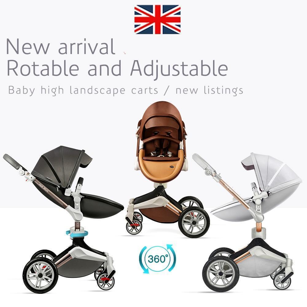 Hot Mom Baby Stroller 3 in 1 travel system with bassinet and car seat，360° Rotation Function children stroller,Luxury Pram F023